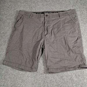 Iron Flex Chino Shorts Mens 40 Grey Greystone Stretch Flat Front 1435741S